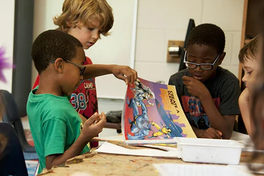 Recognizing Life Goals Boys coloring together