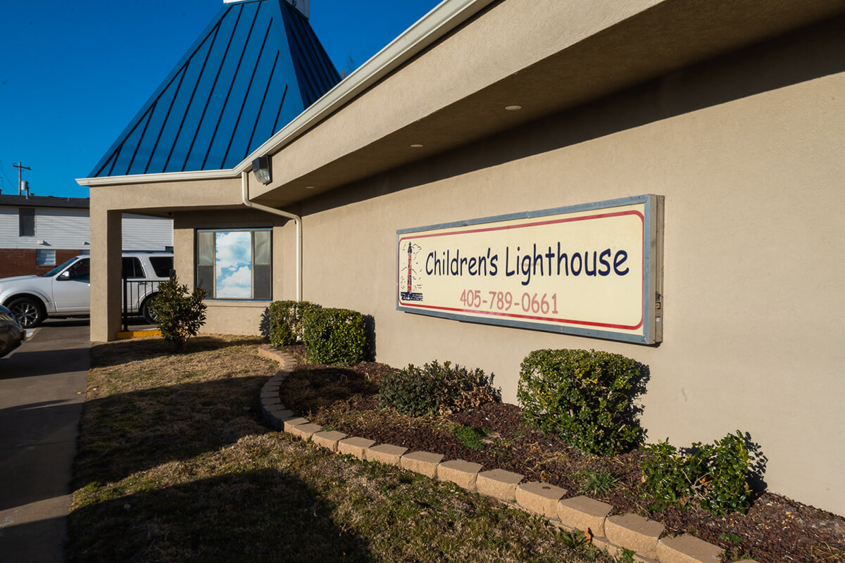 The outside signage for Children's Lighthouse.